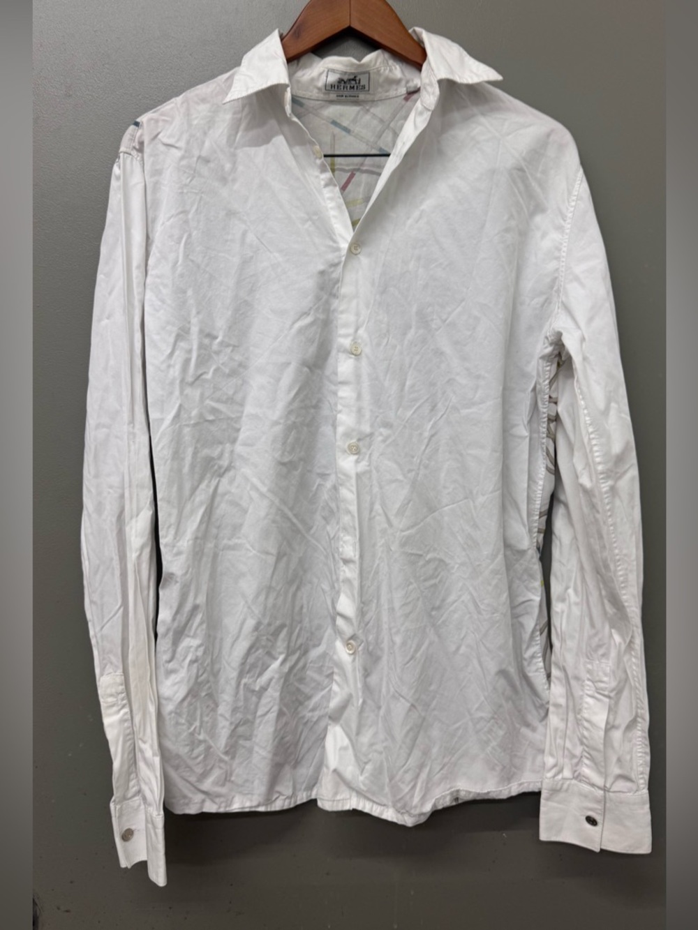 Hermes Cotton Men’s button down shirt size 16 US